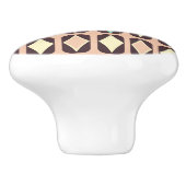 Retro geometric pattern with brown, yellow, blue keramische knop (Zijkant)