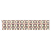 Retro geometric pattern with brown, yellow, blue korte tafelloper (Horizontaal)