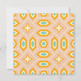 Retro geometric pattern with hexagons and stars bedankkaart