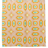 Retro geometric pattern with hexagons and stars douchegordijn (Voorkant)