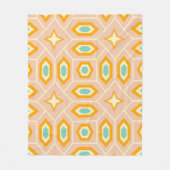 Retro geometric pattern with hexagons and stars fleece deken (Voorkant)