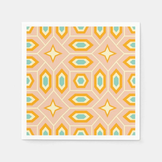 Retro geometric pattern with hexagons and stars servet (Voorkant)