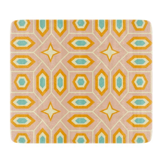 Retro geometric pattern with hexagons and stars snijplank (Voorkant)