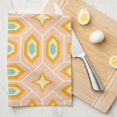 Retro geometric pattern with hexagons and stars theedoek (Quarter Fold)