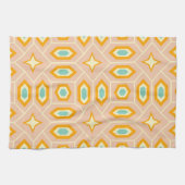 Retro geometric pattern with hexagons and stars theedoek (Horizontaal)