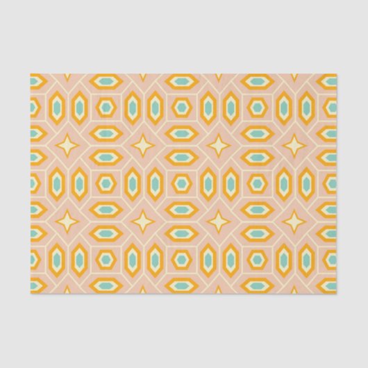 Retro geometric pattern with hexagons and stars tissuepapier (Voorkant)