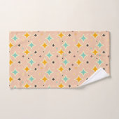 Retro geometric pattern with teal, orange, black bad handdoek (Handdoek)