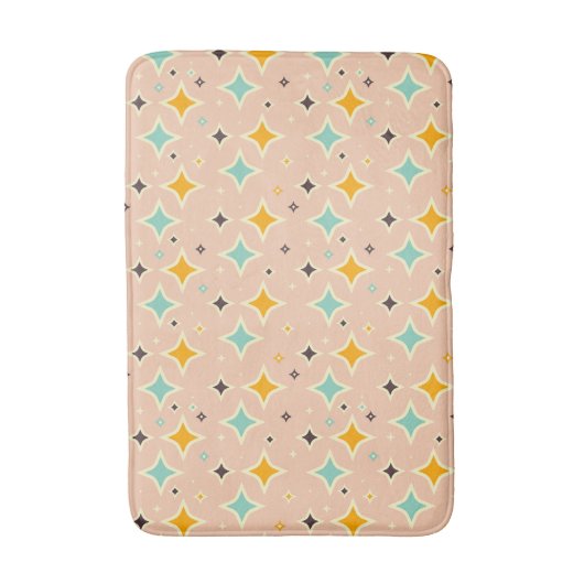 Retro geometric pattern with teal, orange, black badmat (Voorkant Verticaal)