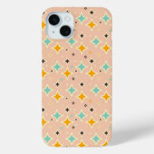 Retro geometric pattern with teal, orange, black Case-Mate iPhone case (Achterkant)