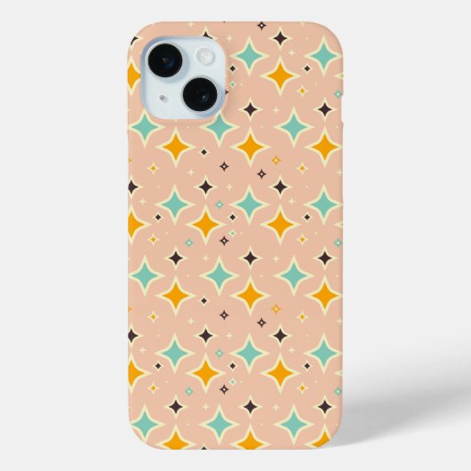 Retro geometric pattern with teal, orange, black Case-Mate iPhone case (Achterkant)