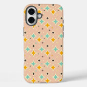 Retro geometric pattern with teal, orange, black Case-Mate iPhone case (Achterkant)