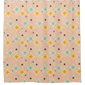 Retro geometric pattern with teal, orange, black douchegordijn (Voorkant)