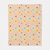 Retro geometric pattern with teal, orange, black fleece deken (Voorkant)
