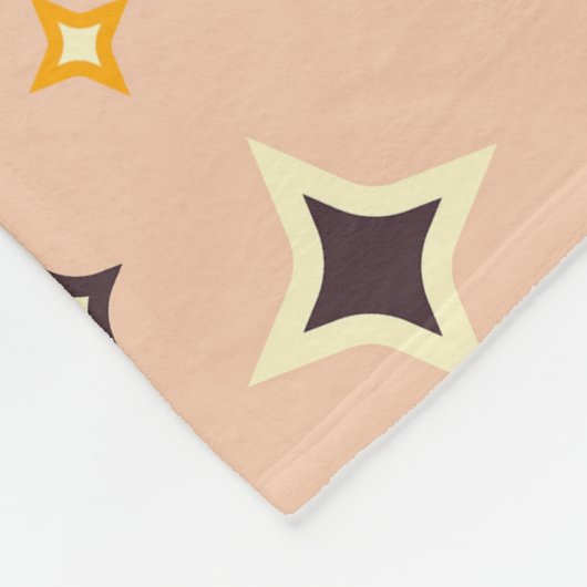 Retro geometric pattern with teal, orange, black fleece deken (Hoek)