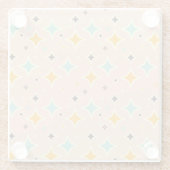 Retro geometric pattern with teal, orange, black glazen onderzetter (Achterkant)