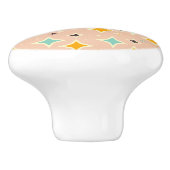 Retro geometric pattern with teal, orange, black keramische knop (Zijkant)