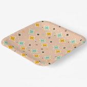 Retro geometric pattern with teal, orange, black papieren bordje (Gebogen)