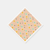Retro geometric pattern with teal, orange, black servet (Hoek)