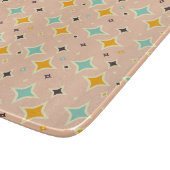 Retro geometric pattern with teal, orange, black snijplank (Hoek)