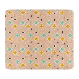 Retro geometric pattern with teal, orange, black snijplank
