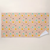 Retro geometric pattern with teal, orange, black strandlaken (Voorkant)