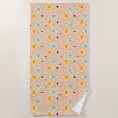 Retro geometric pattern with teal, orange, black strandlaken (Voorkant)