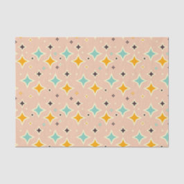 Retro geometric pattern with teal, orange, black tissuepapier