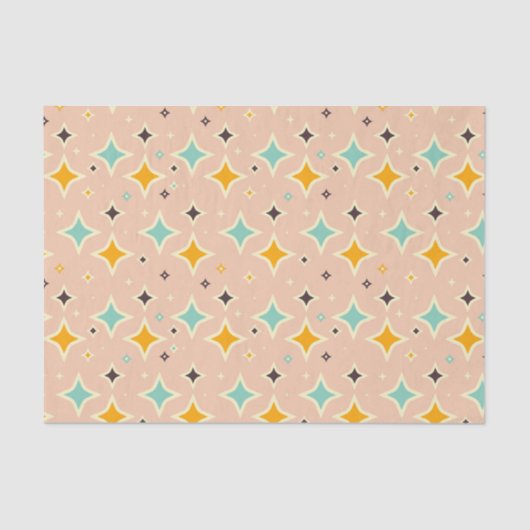Retro geometric pattern with teal, orange, black tissuepapier (Voorkant)