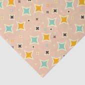 Retro geometric pattern with teal, orange, black tissuepapier (Detail)