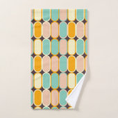 Retro geometric pattern with vertical ovals bad handdoek (Handdoek)