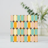 Retro geometric pattern with vertical ovals bedankkaart (Staand voorkant)