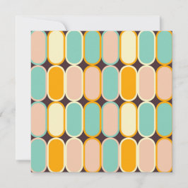 Retro geometric pattern with vertical ovals bedankkaart