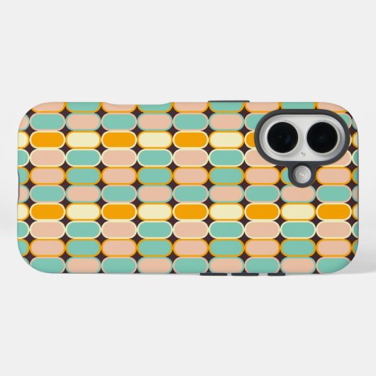 Retro geometric pattern with vertical ovals Case-Mate iPhone case (Achterkant (horizontaal))