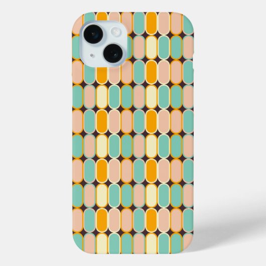 Retro geometric pattern with vertical ovals Case-Mate iPhone case (Achterkant)
