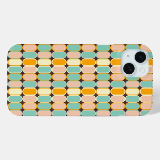 Retro geometric pattern with vertical ovals Case-Mate iPhone case (Achterkant (horizontaal))