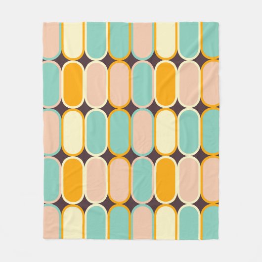 Retro geometric pattern with vertical ovals fleece deken (Voorkant)