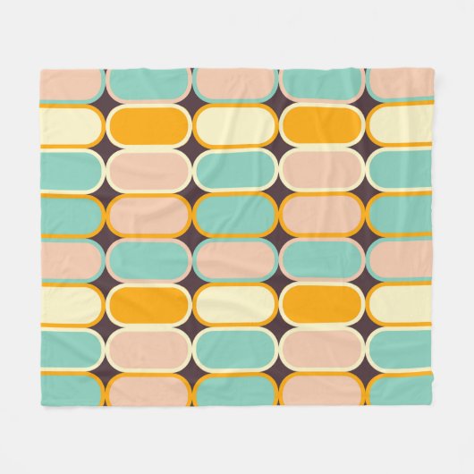 Retro geometric pattern with vertical ovals fleece deken (Voorkant (Horizontaal))