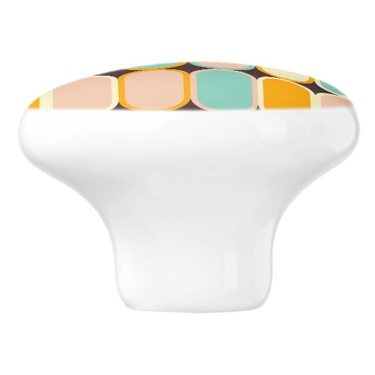 Retro geometric pattern with vertical ovals keramische knop (Zijkant)