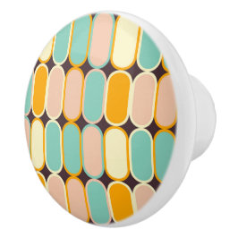 Retro geometric pattern with vertical ovals keramische knop