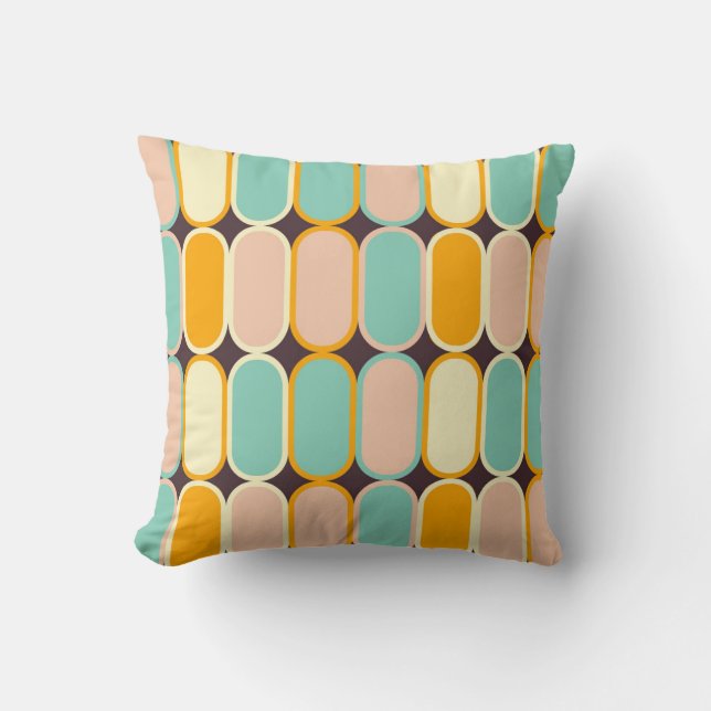 Retro geometric pattern with vertical ovals kussen (Voorkant)