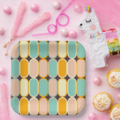 Retro geometric pattern with vertical ovals papieren bordje (Feest)