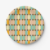 Retro geometric pattern with vertical ovals papieren bordje (Voorkant)
