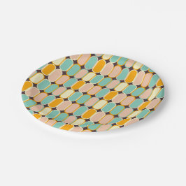 Retro geometric pattern with vertical ovals papieren bordje