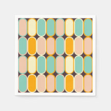Retro geometric pattern with vertical ovals