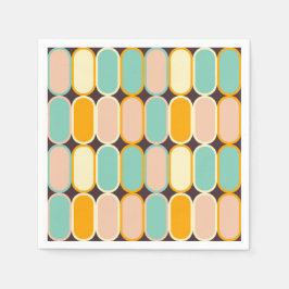 Retro geometric pattern with vertical ovals servet