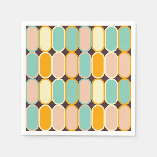 Retro geometric pattern with vertical ovals servet (Voorkant)