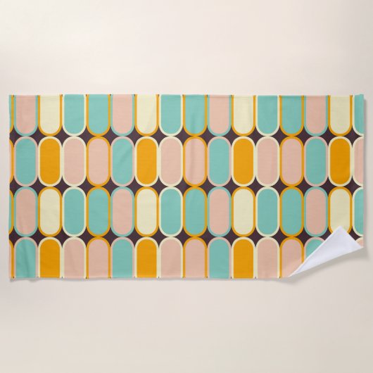 Retro geometric pattern with vertical ovals strandlaken (Voorkant)