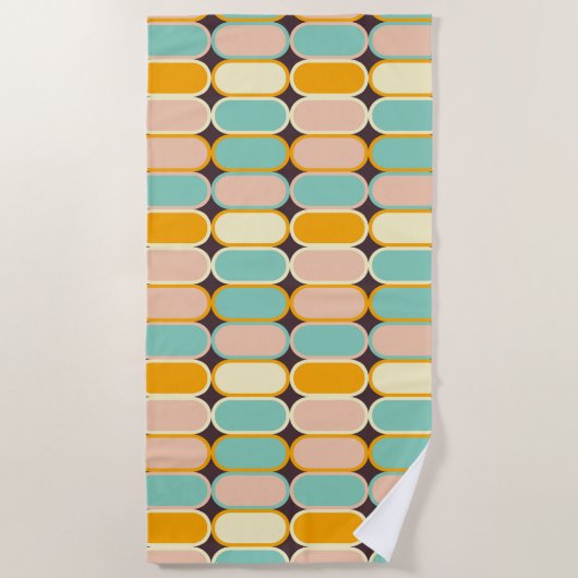 Retro geometric pattern with vertical ovals strandlaken (Voorkant)