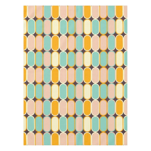 Retro geometric pattern with vertical ovals tafelkleed (Voorkant)