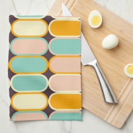 Retro geometric pattern with vertical ovals theedoek